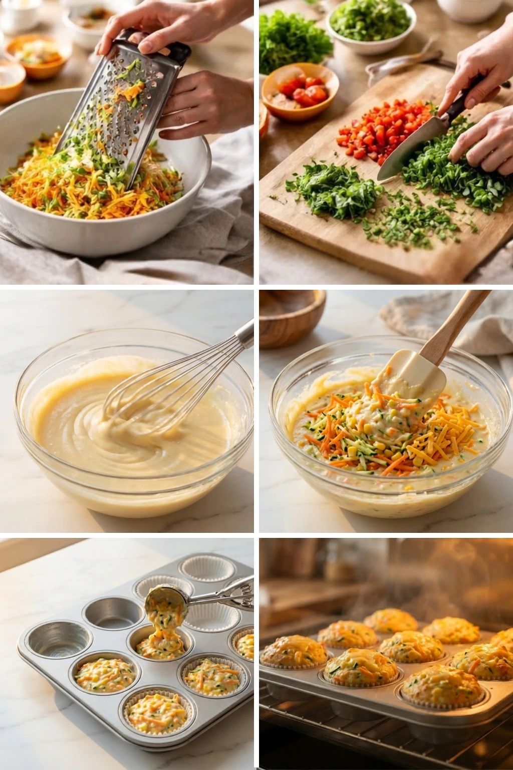 savoury vegetable muffins Step by step