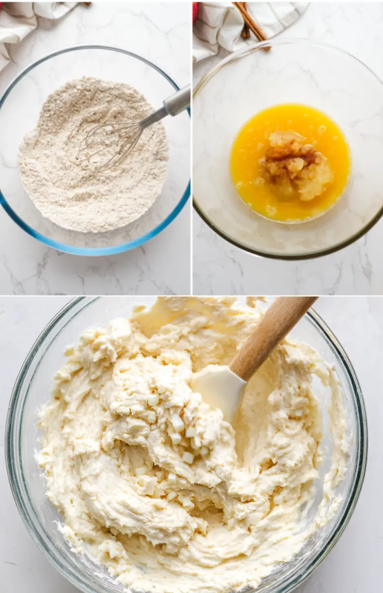 Delicious homemade Apple Fritter Bites topped with apple glaze and cinnamon.
