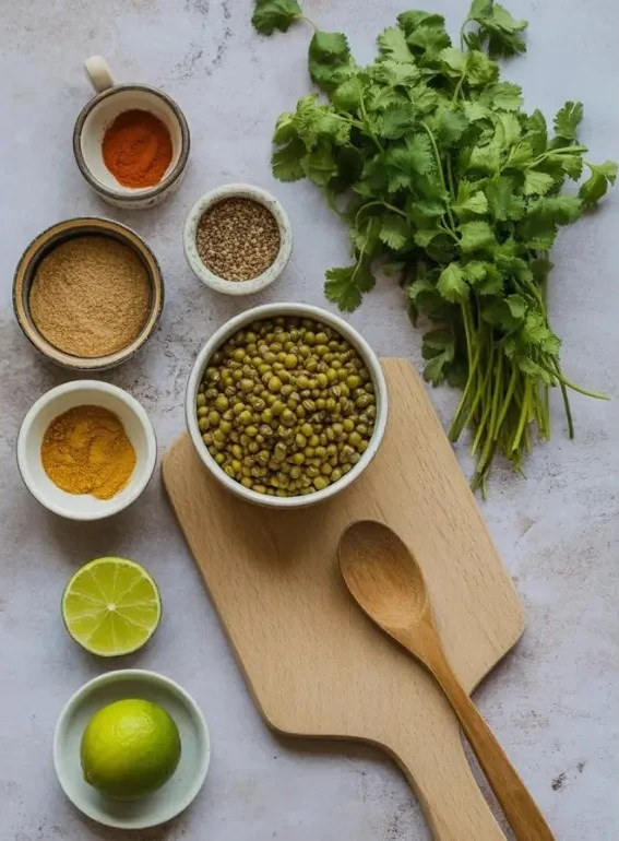 Mung bean curry ingredients 1