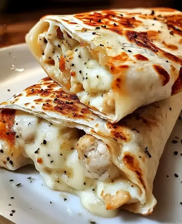 Cheesy Garlic Chicken Wraps