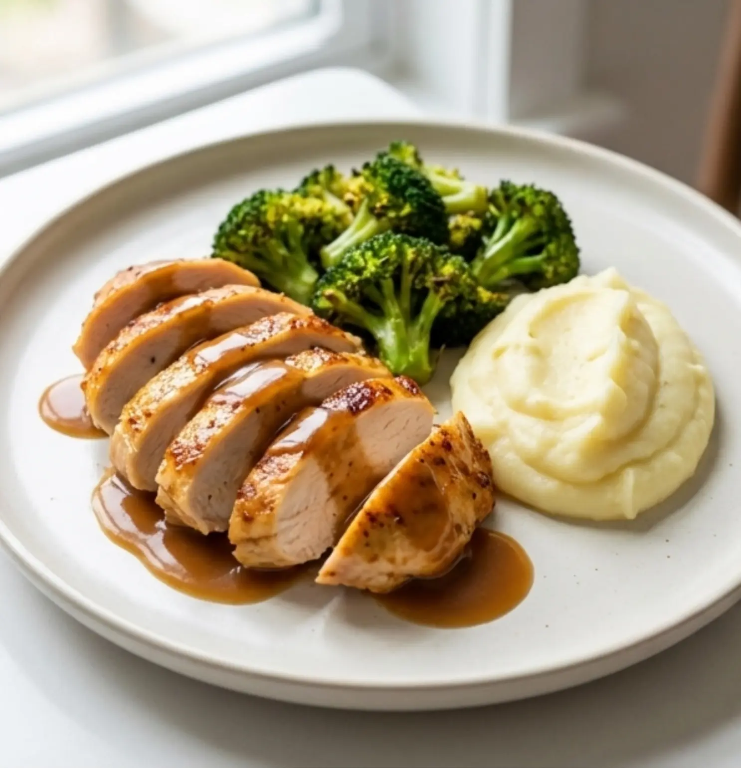 A serving roasted chicken