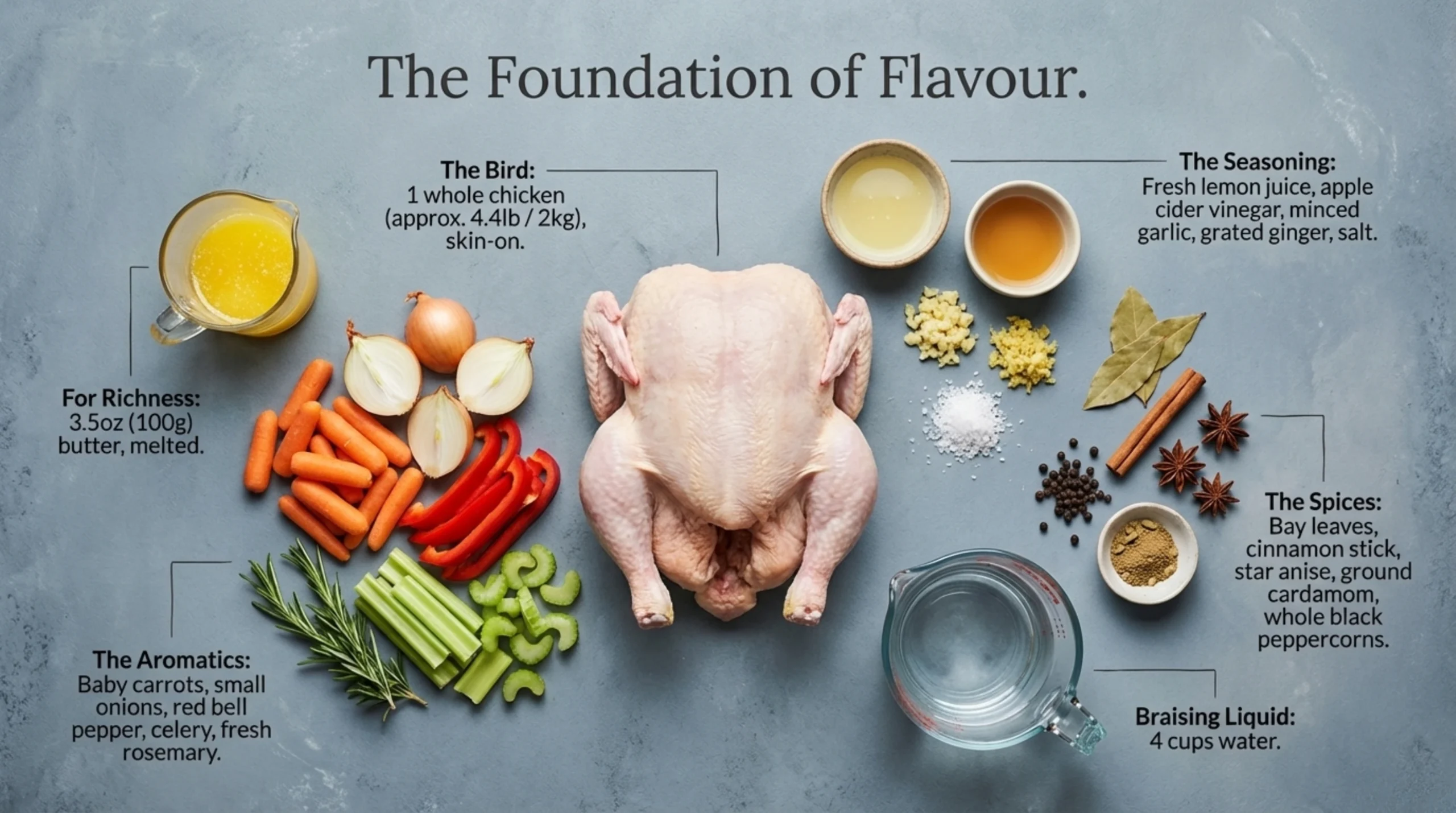 Ingredients for roast chicken scaled