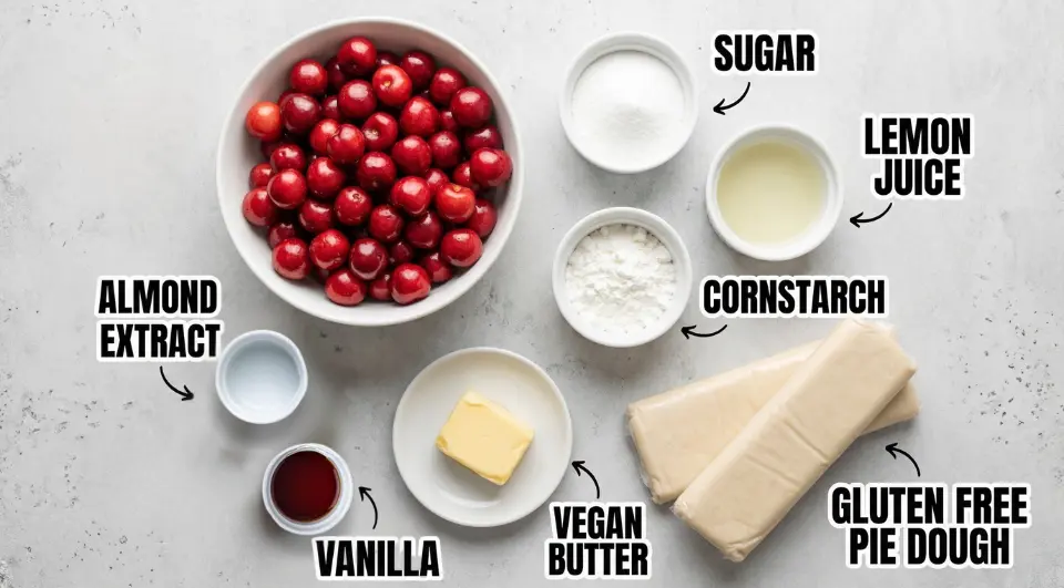ingredients for gluten free cherry pie