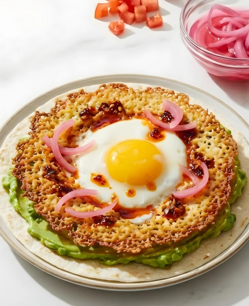 Crispy Feta Fried Eggs and Avocado Tortilla Crispy Feta Fried Eggs and Avocado Tortilla