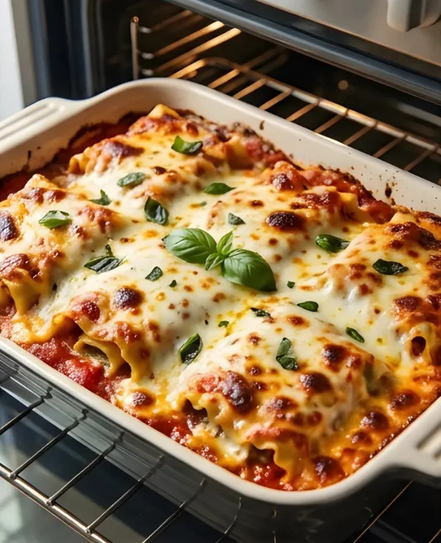 Lasagna Roll (2) Plate of homemade lasagna roll ups with cheese and marinara sauce