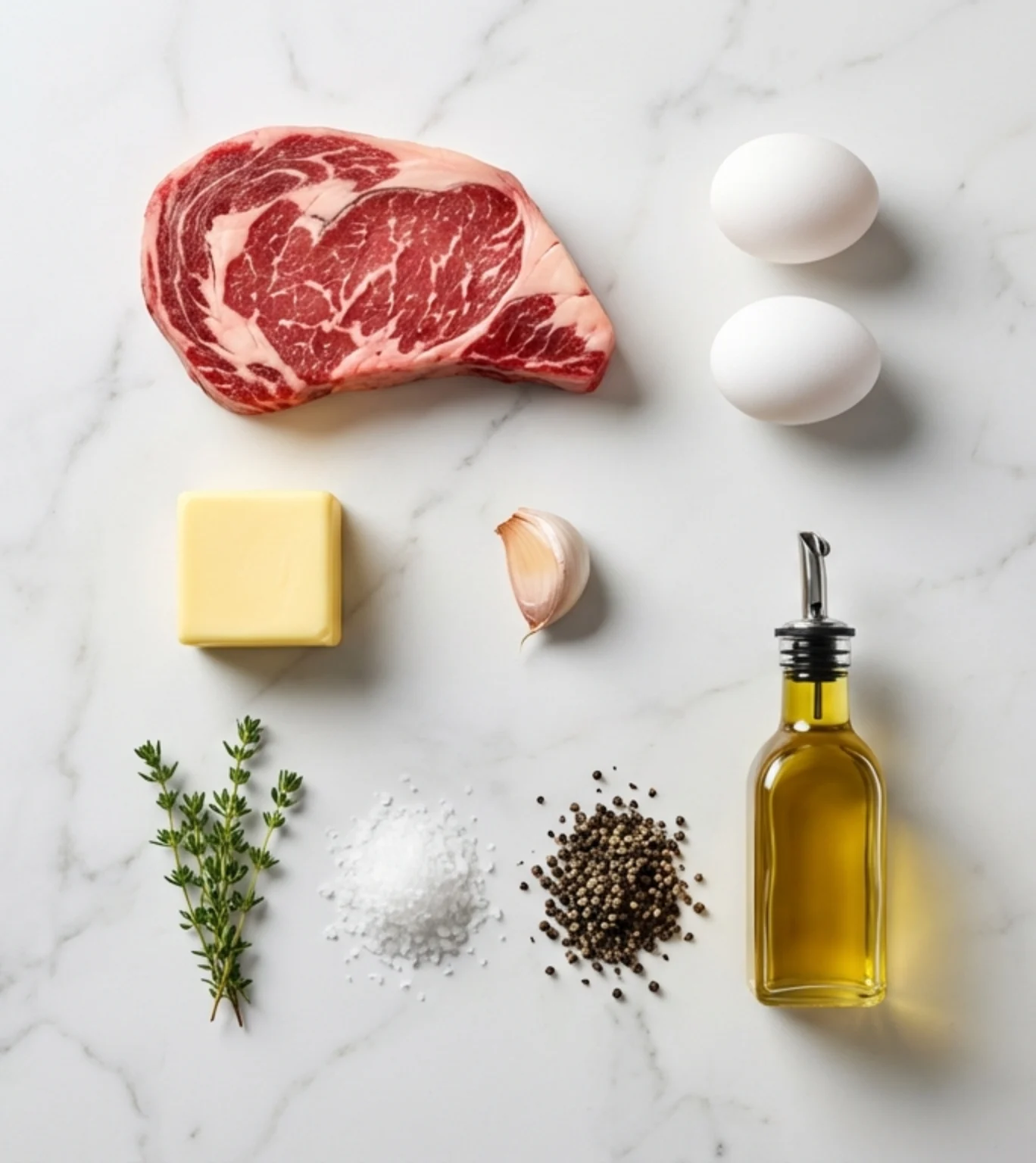 Steak and Eggs Breakfast Ingredients