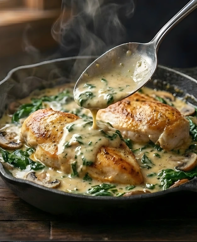 Chicken Spinach and Mushroom instructions 6