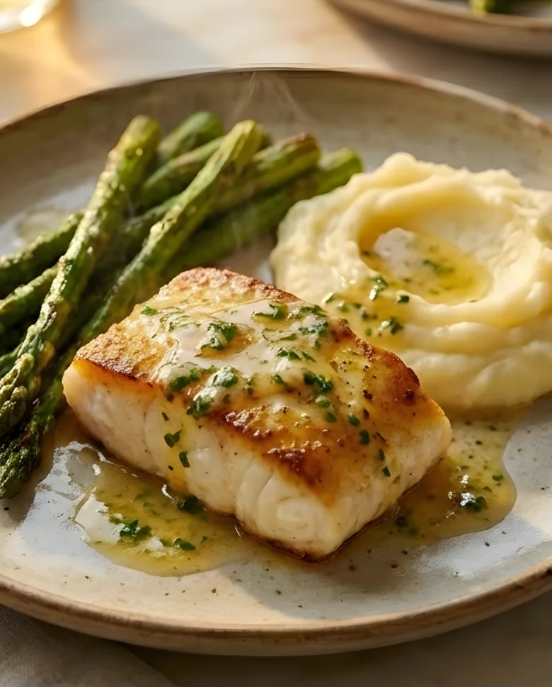 Garlic Butter Baked Halibut