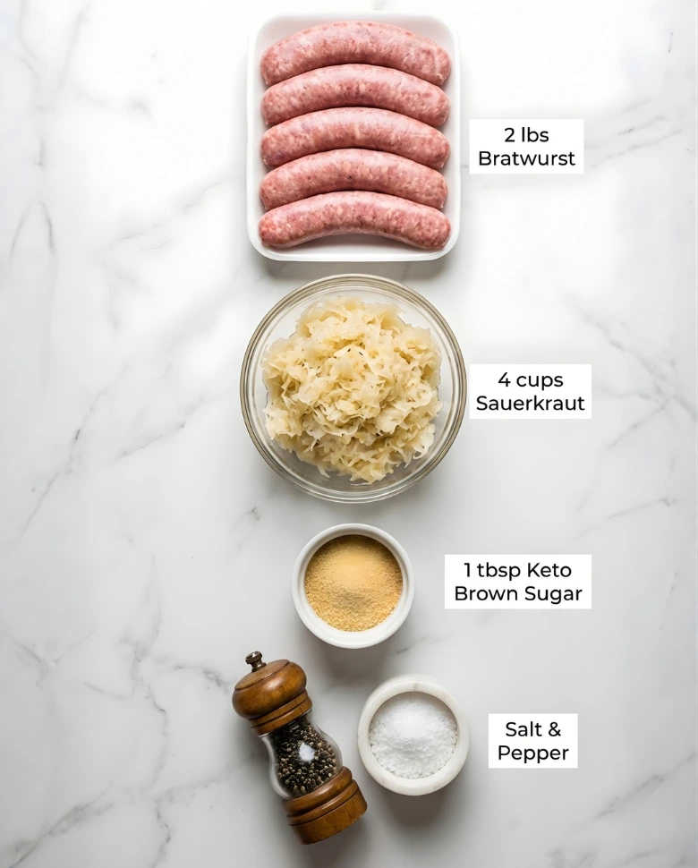 Baked Sauerkraut & Sausage Ingredients Oven Baked Sauerkraut & Sausage