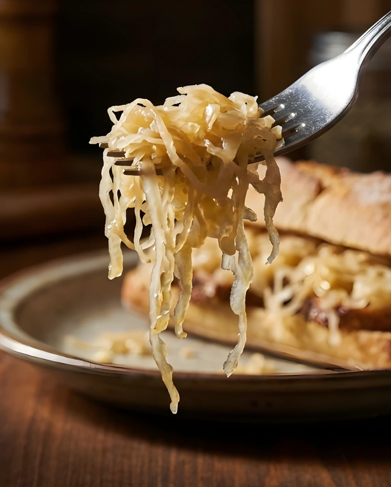 Homemade sauerkraut in a glass jar with fresh cabbage on the table (11) Homemade sauerkraut in a glass jar with fresh cabbage on the table